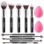 BEAKEY Makeup Brushes Set, Professional Foundation Eyeshadow Concealer Blush Powder Bronzer Applicator, 2 Blender Sponge with Beauty Paper Case stocking stuffers for women
